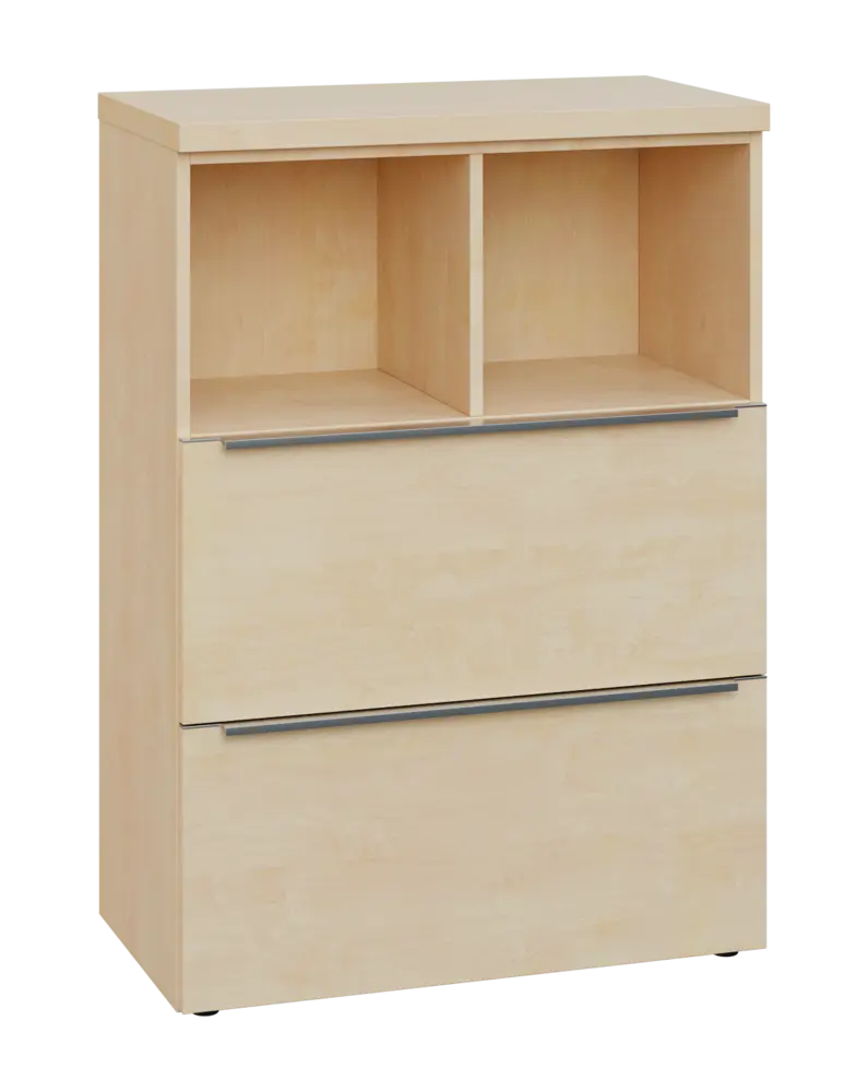 SIN 3 - 82ZN kancelářská skříň, 2-zásuvková/nika, 1120x800x400, bříza světlá